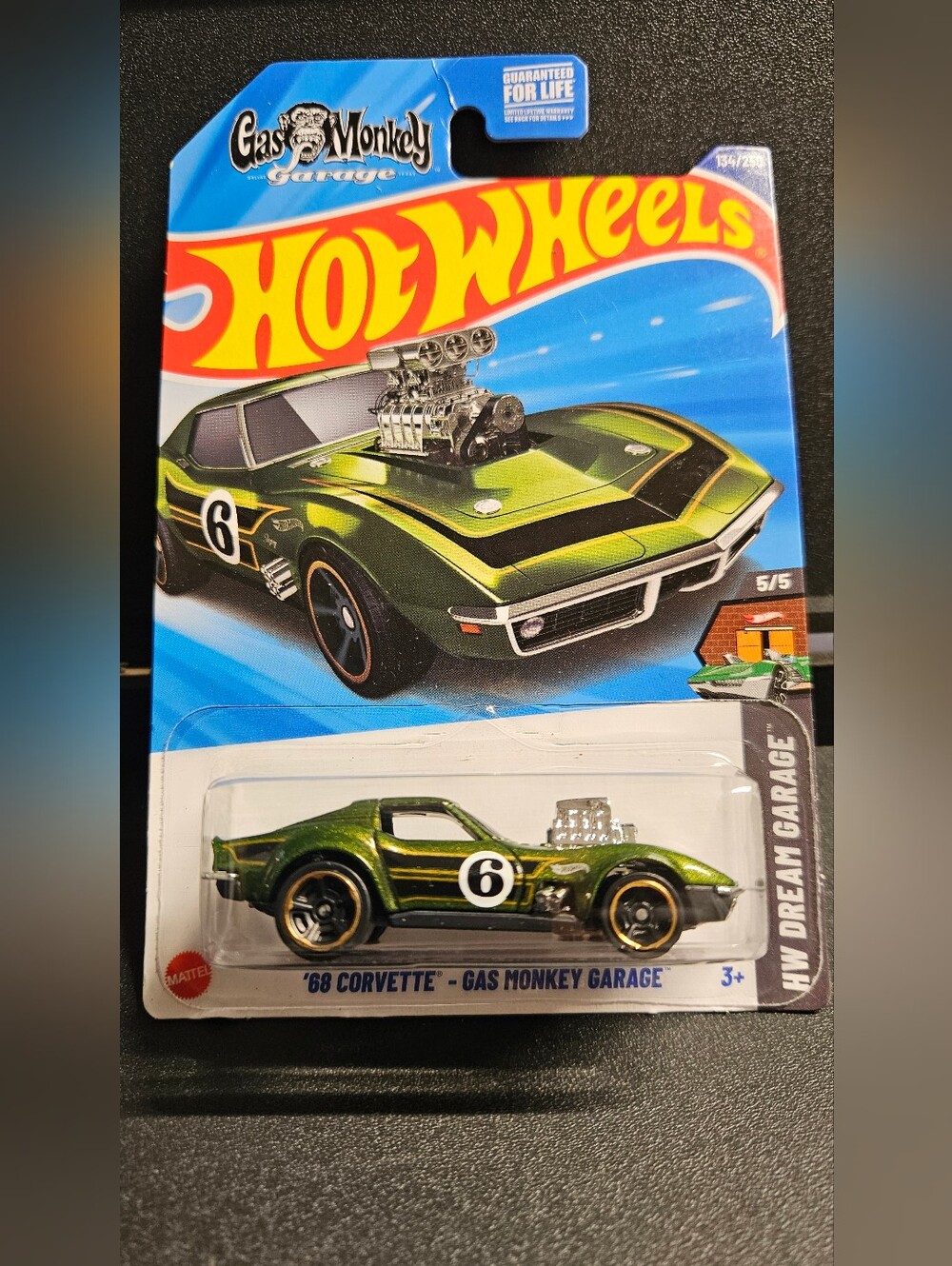 HW Metallic Hunter Green No.6 1968 Corvette Gas Monkey Dream Garage